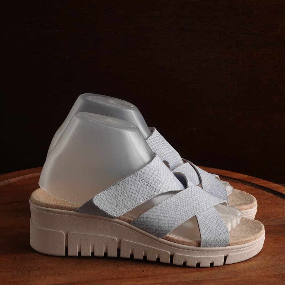 Vionic Sandals WMS SZ 8 W Uptown Sunset Wedge Slide Leather Comfort Coastal Shoe